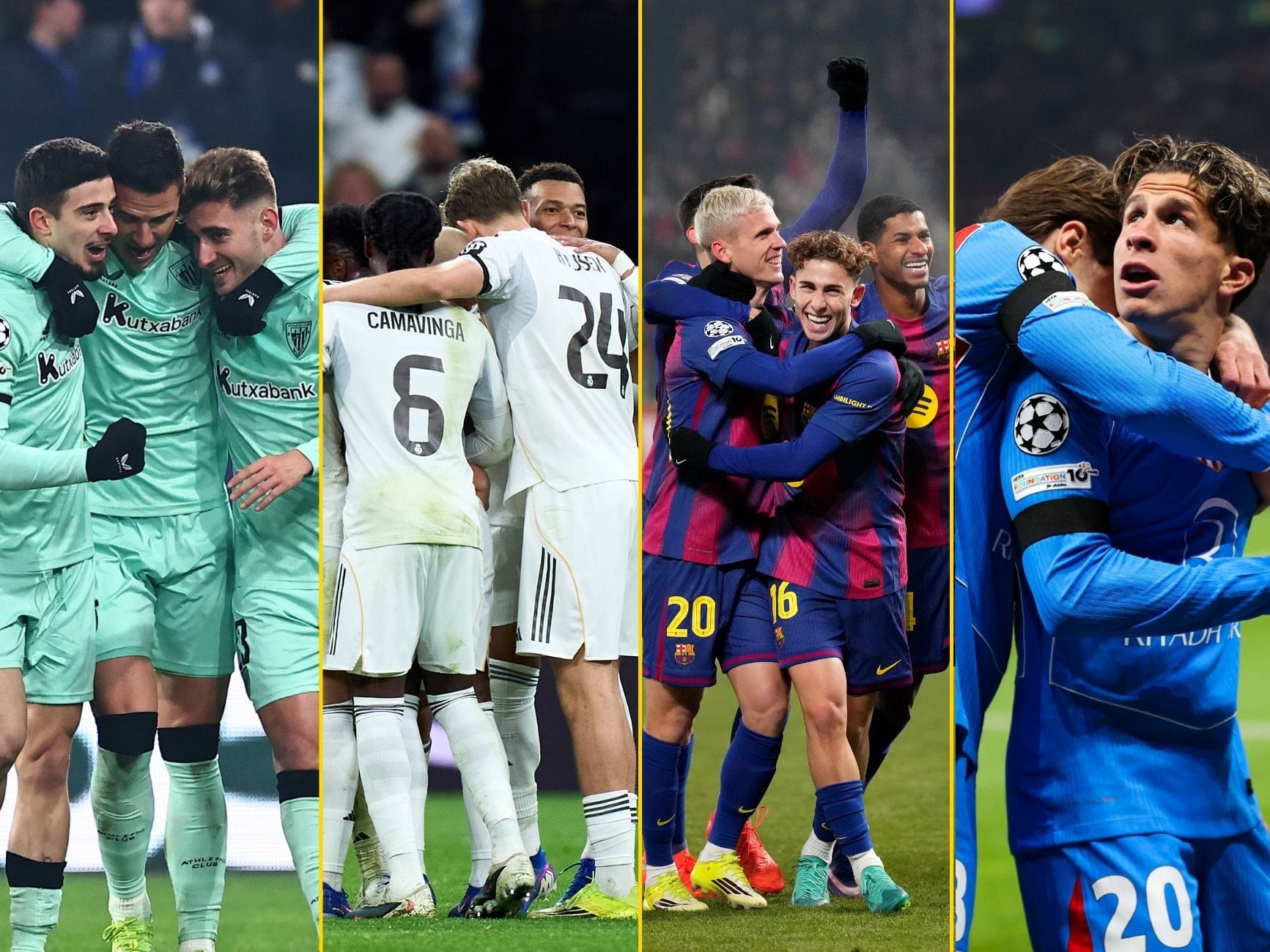 Athletic, Real Madrid, FC Barcelona y Atlético de Madrid