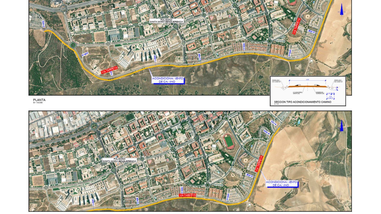Lugar en donde se realizará el carril bici y el paseo peatonal en el barrio del Polígono de Toledo
