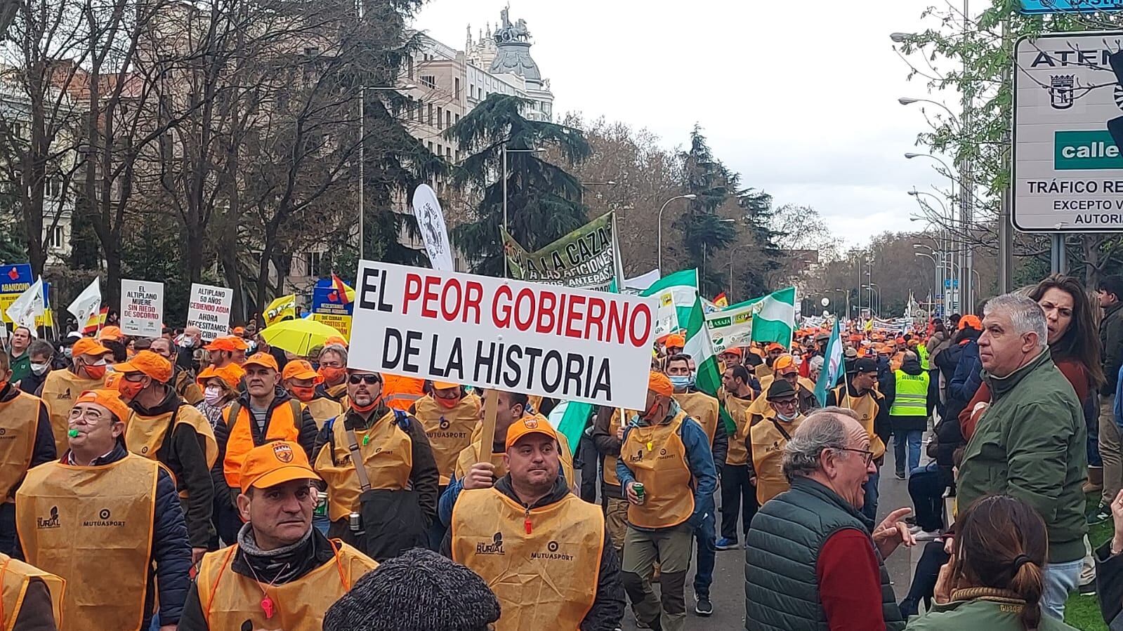 Representantes del sector agrícola de Jerez durante la protesta