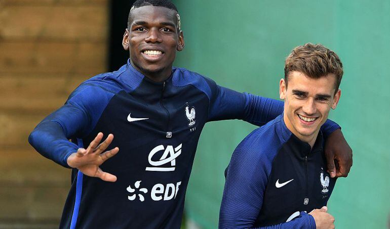 Pogba y Griezmann, con la selección francesa.