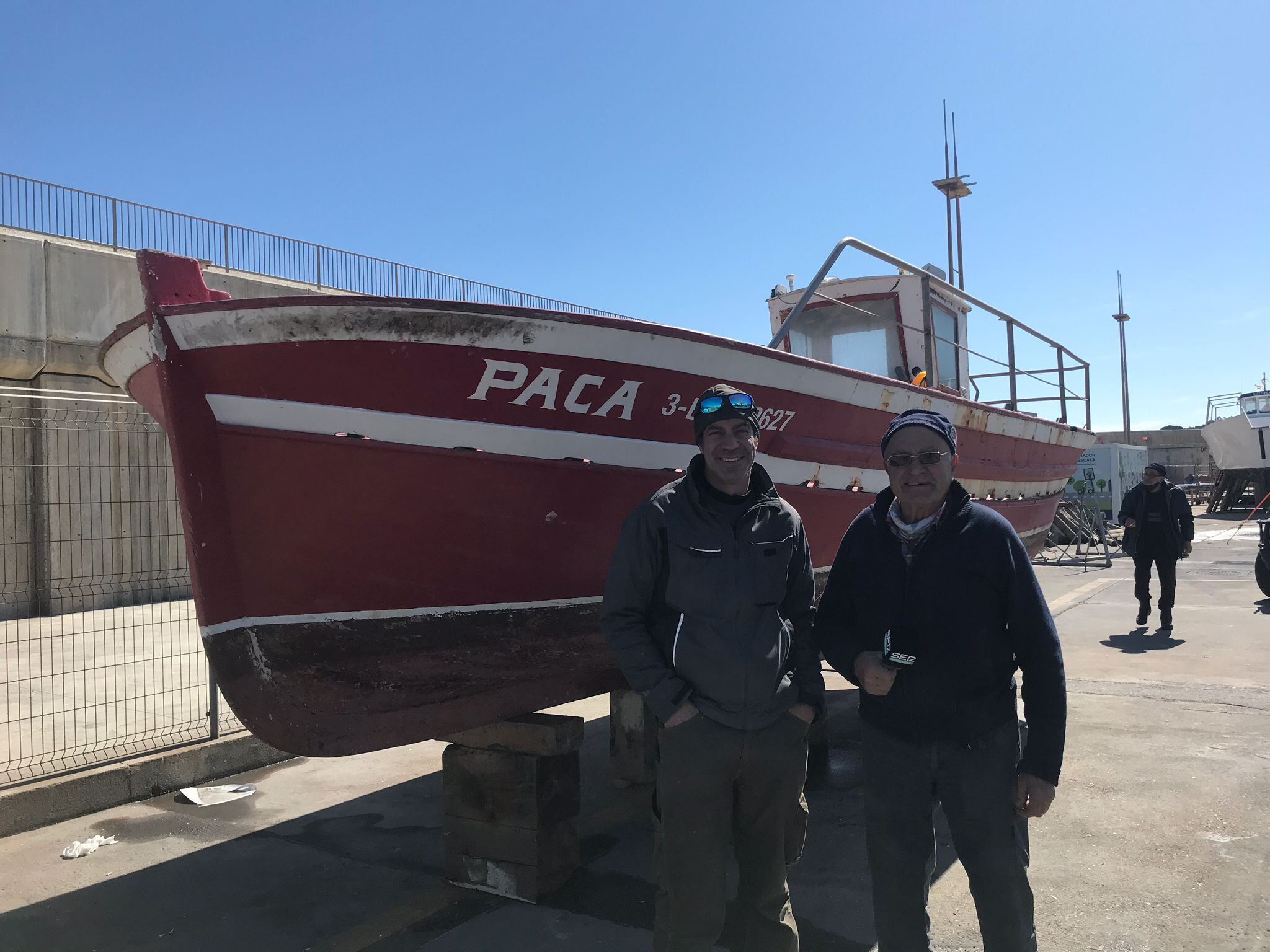 Salvador Feliu fill i Salvador Feliu pare, amb la Paca