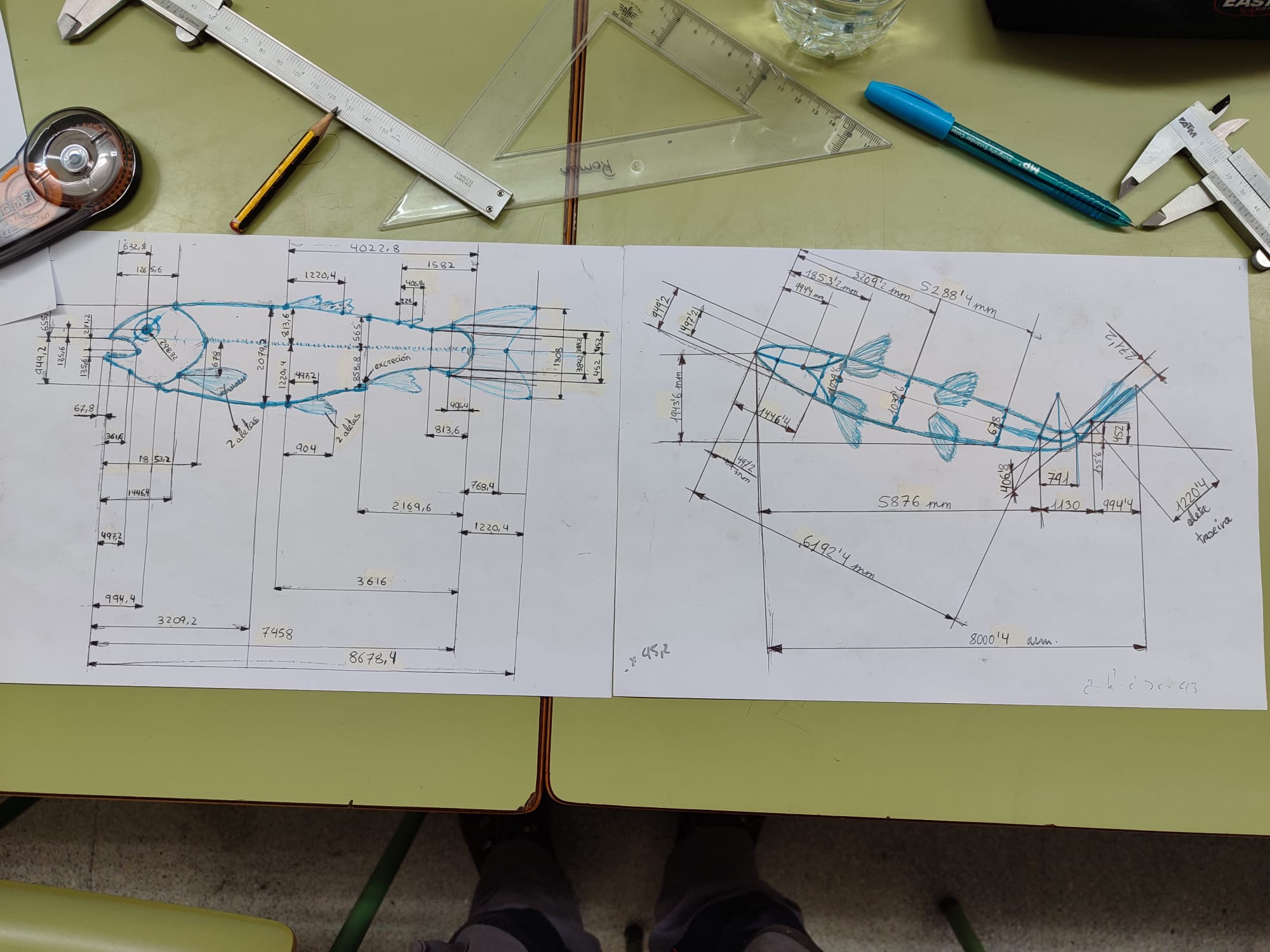 Los estudiantes están llevando a cabo todo el proceso, desde el diseño de la trucha.