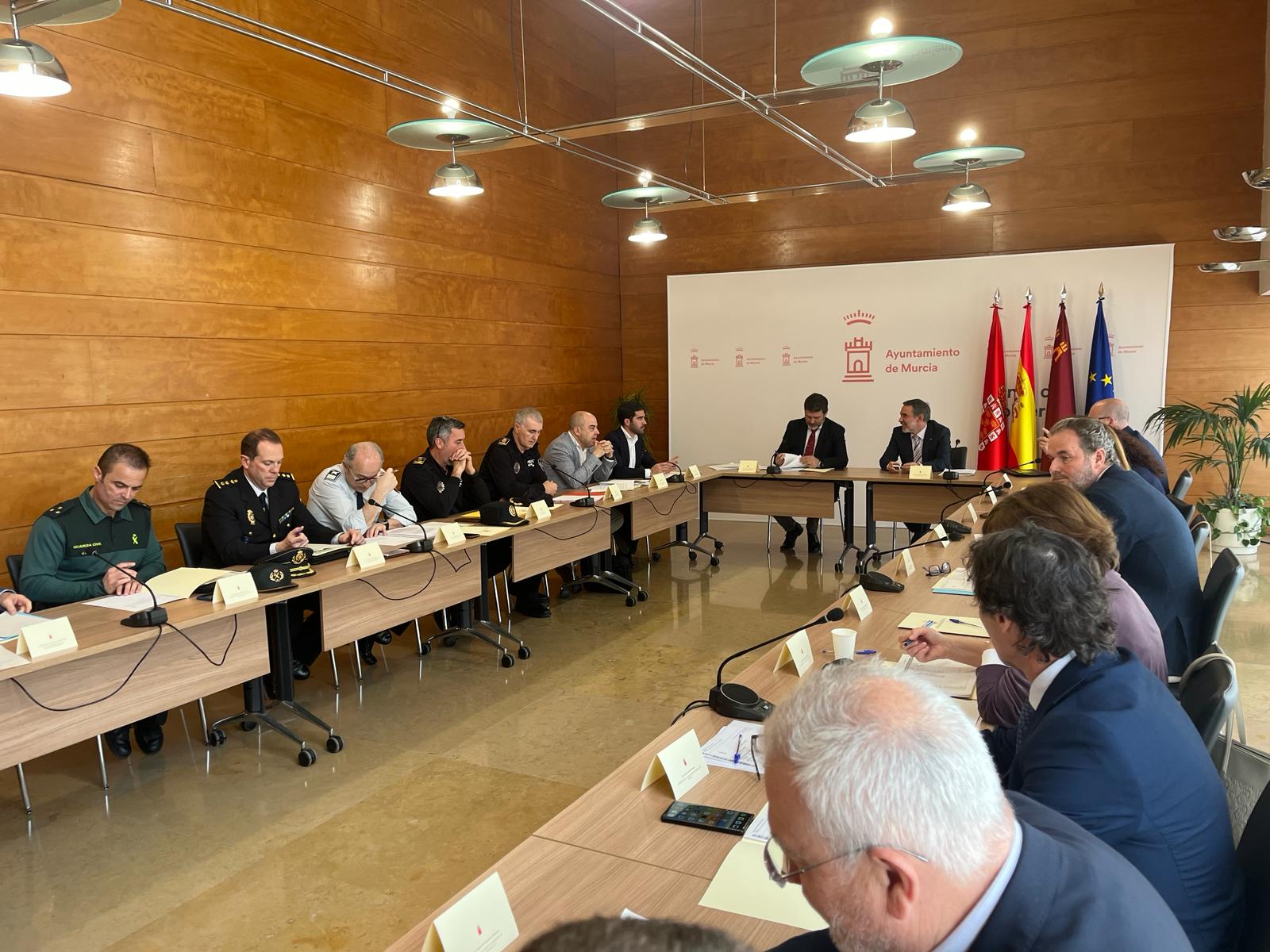 Reunión de la Junta de Seguridad de Murcia de cara a la Semana Santa y Fiestas de Primavera 2024