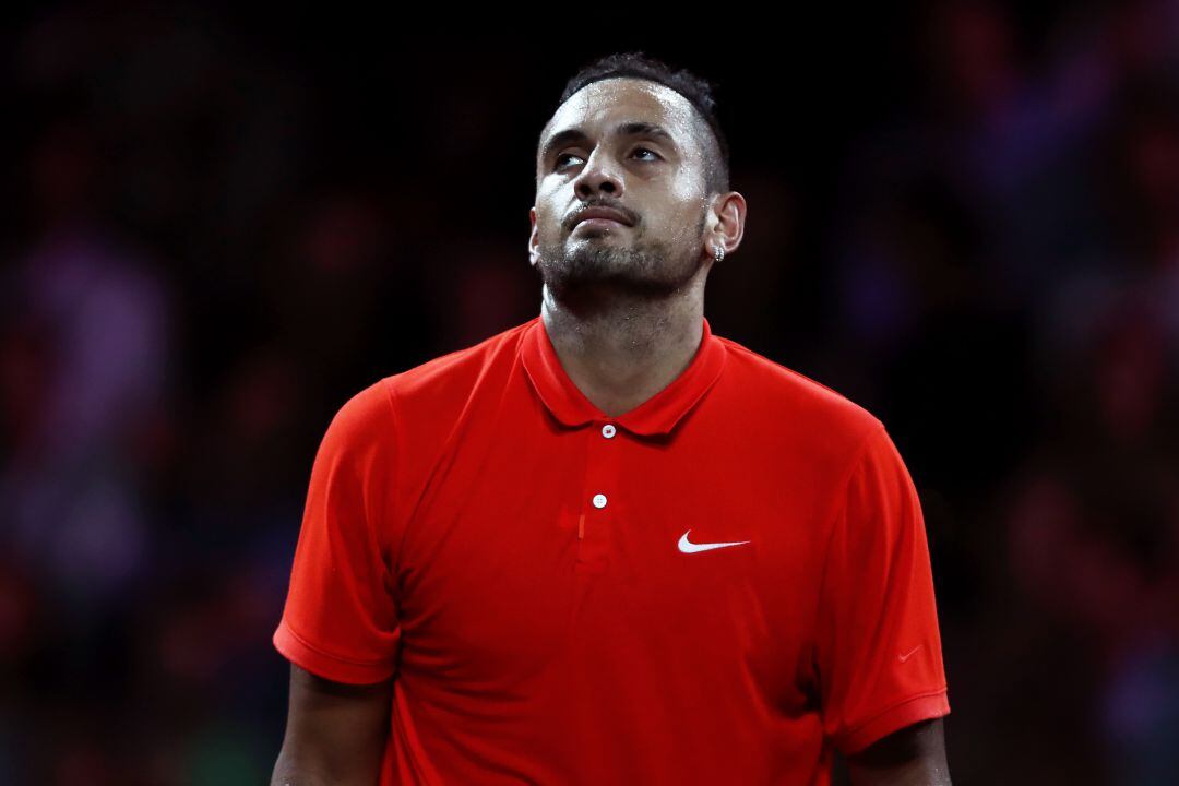 Kyrgios, durante el partido contra Federer