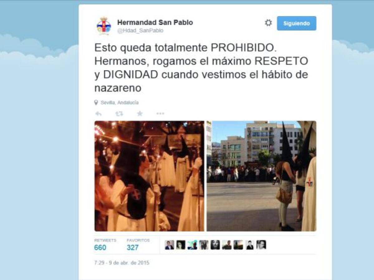 Qué no hacer vestido de nazareno