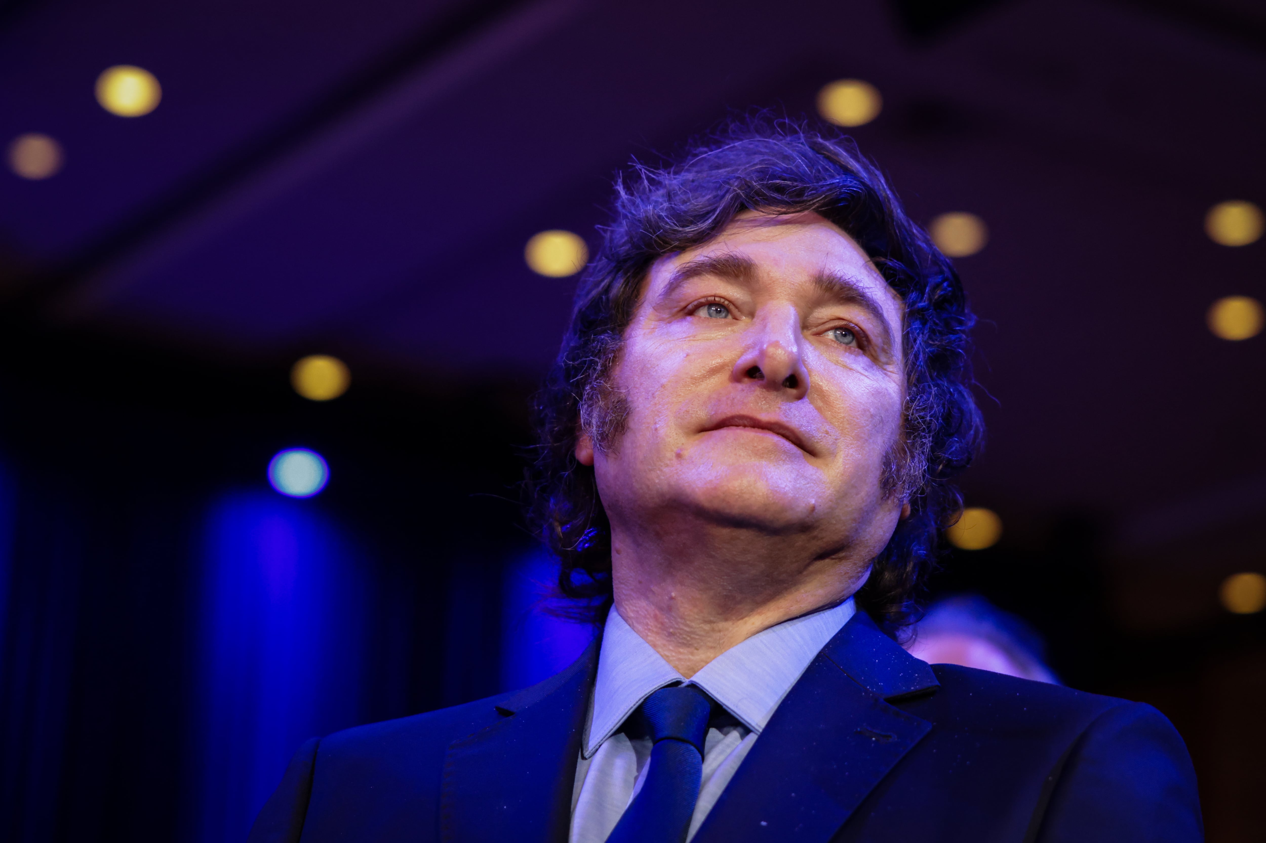 El presidente argentino, Javier Milei, durante el último día de la CPAC en Washington. EFE/EPA/SAMUEL CORUM / POOL