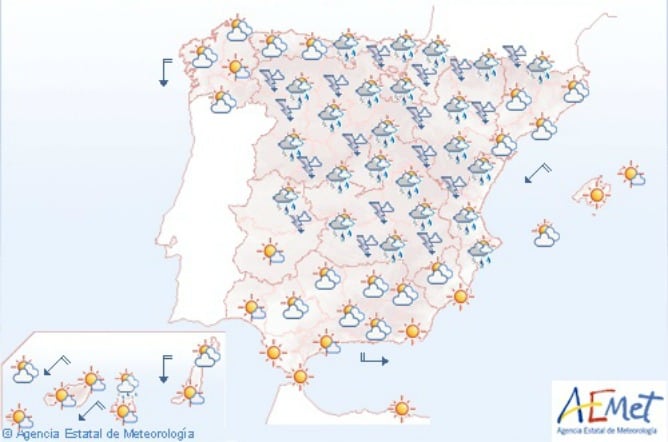 Previsión meteorológica para mañana jueves.