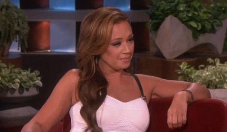 La actriz Leah Remini en el programa de Ellen DeGeneres