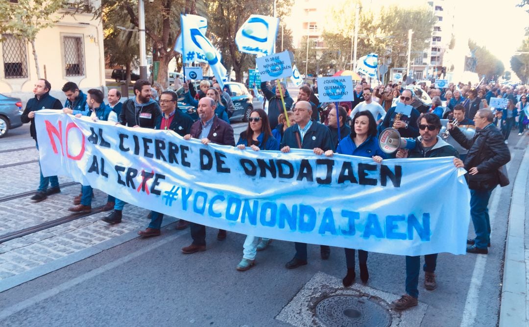 Manifestación para pedir el restablecimiento de Onda Jaén