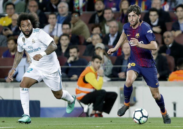 Sergi Roberto en mayo contra el Real Madrid, partido en el que fue expulsado