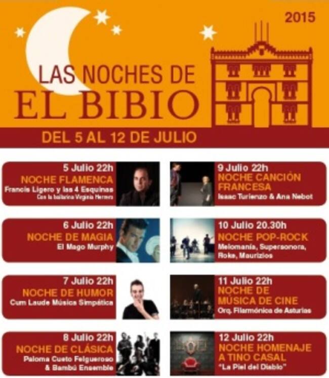 Cartel noches de El Bibio