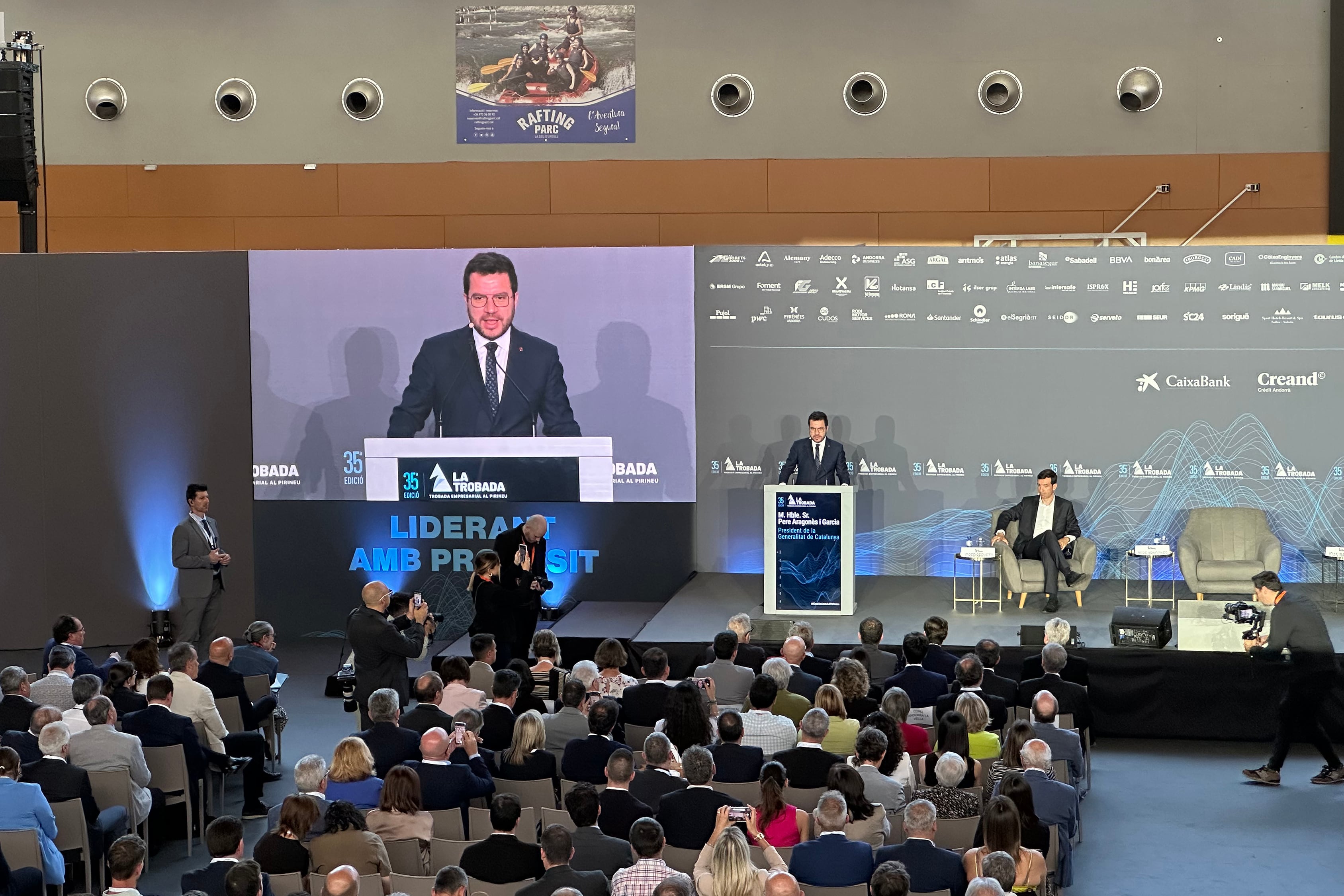 El president de la Generalitat en funcions, Pere Aragonès, inaugura la 35a Trobada Empresarial del Pirineu.