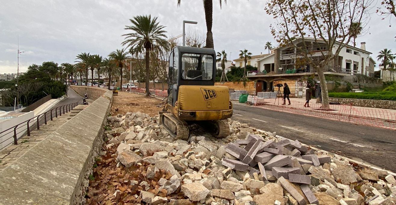 Obres al passeig marítim de Maó