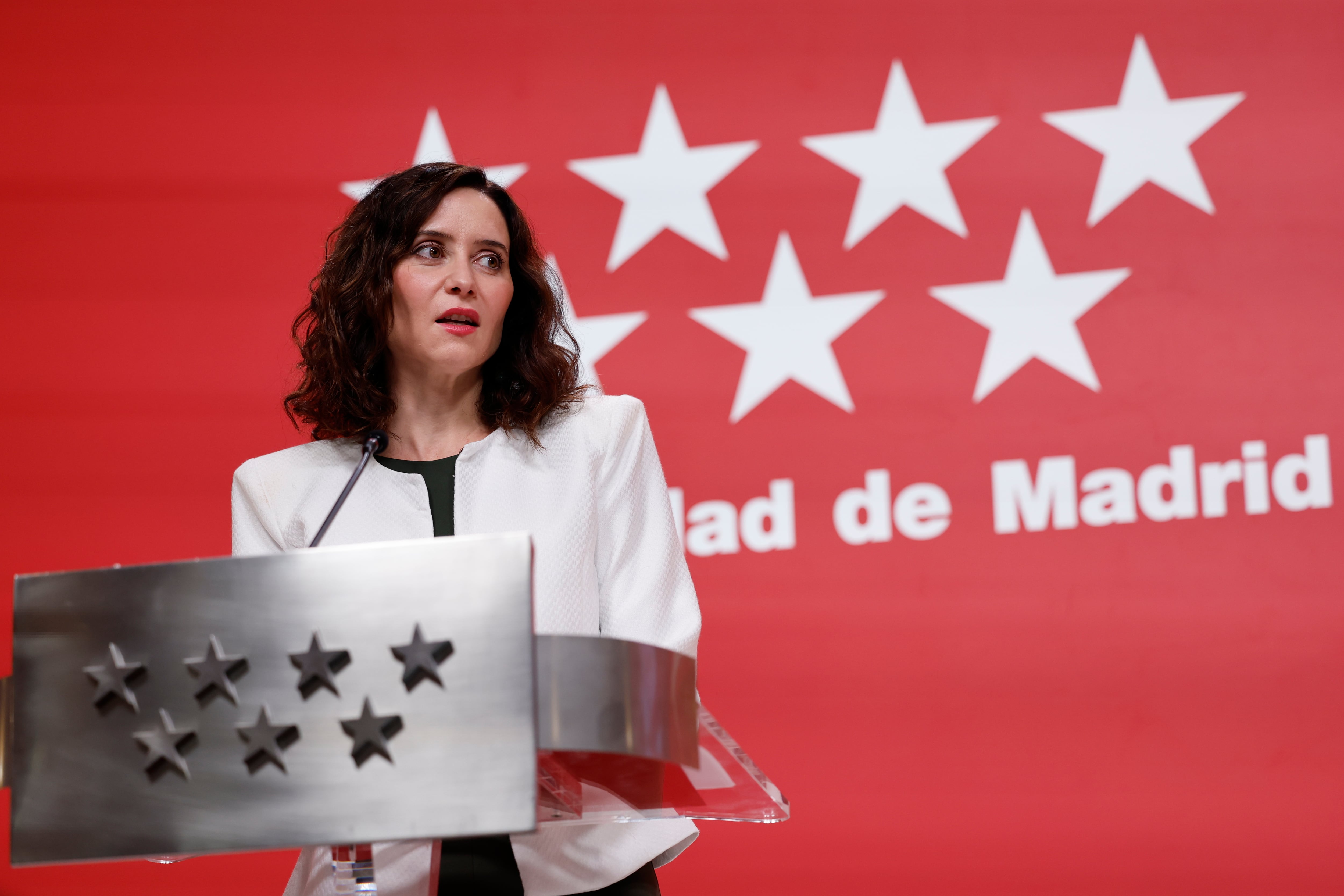 La presidenta madrileña, Isabel Díaz Ayuso, en su balance del año 2025.