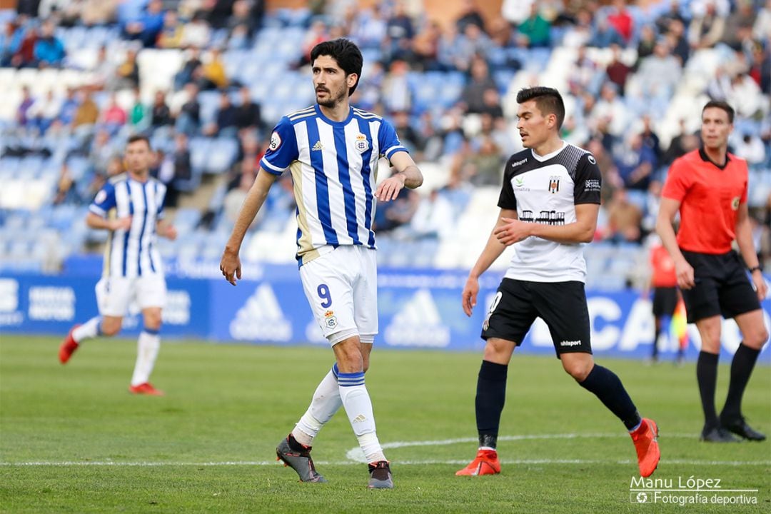 José Carlos, durante el partido de la presente temporada ante el Mérida en el Nuevo Colombino.