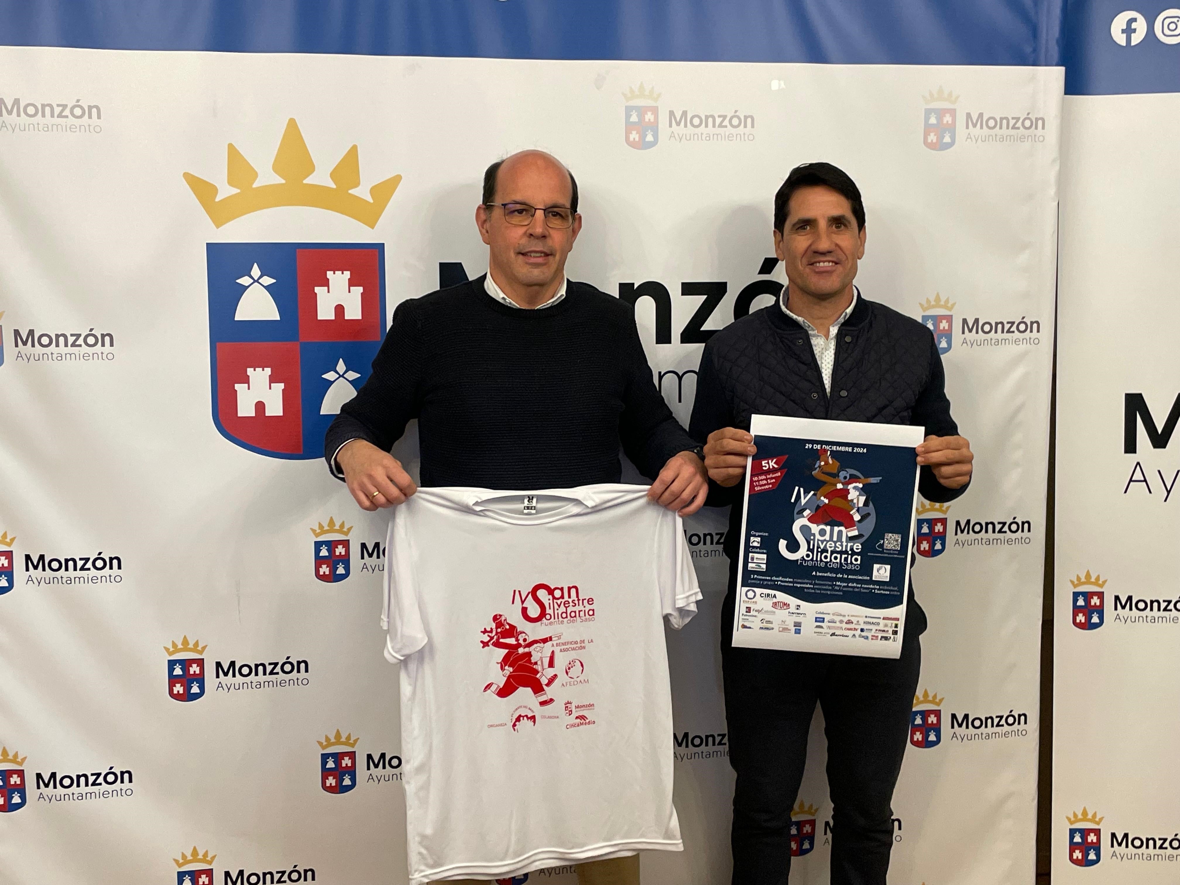 Jorge Charlez y Eliseo Martín han presentado la San Silvestre. Foto: Ayuntamiento de Monzón