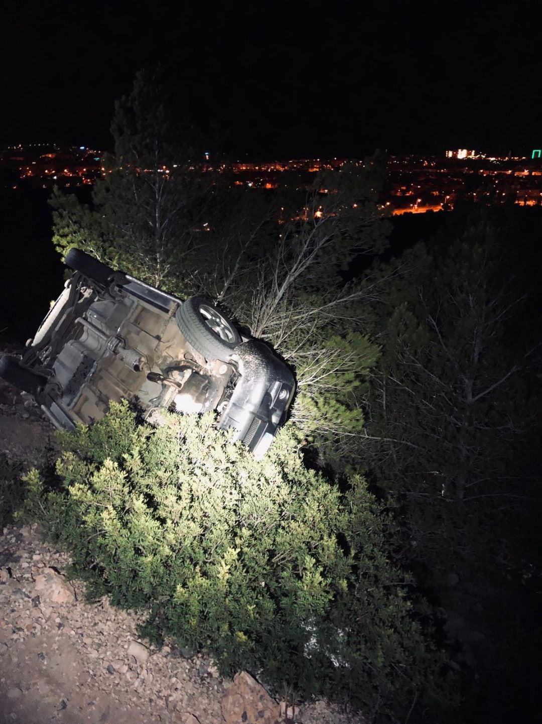 Imagen del vehículo que se precipitó por el barranco de Cas Mut