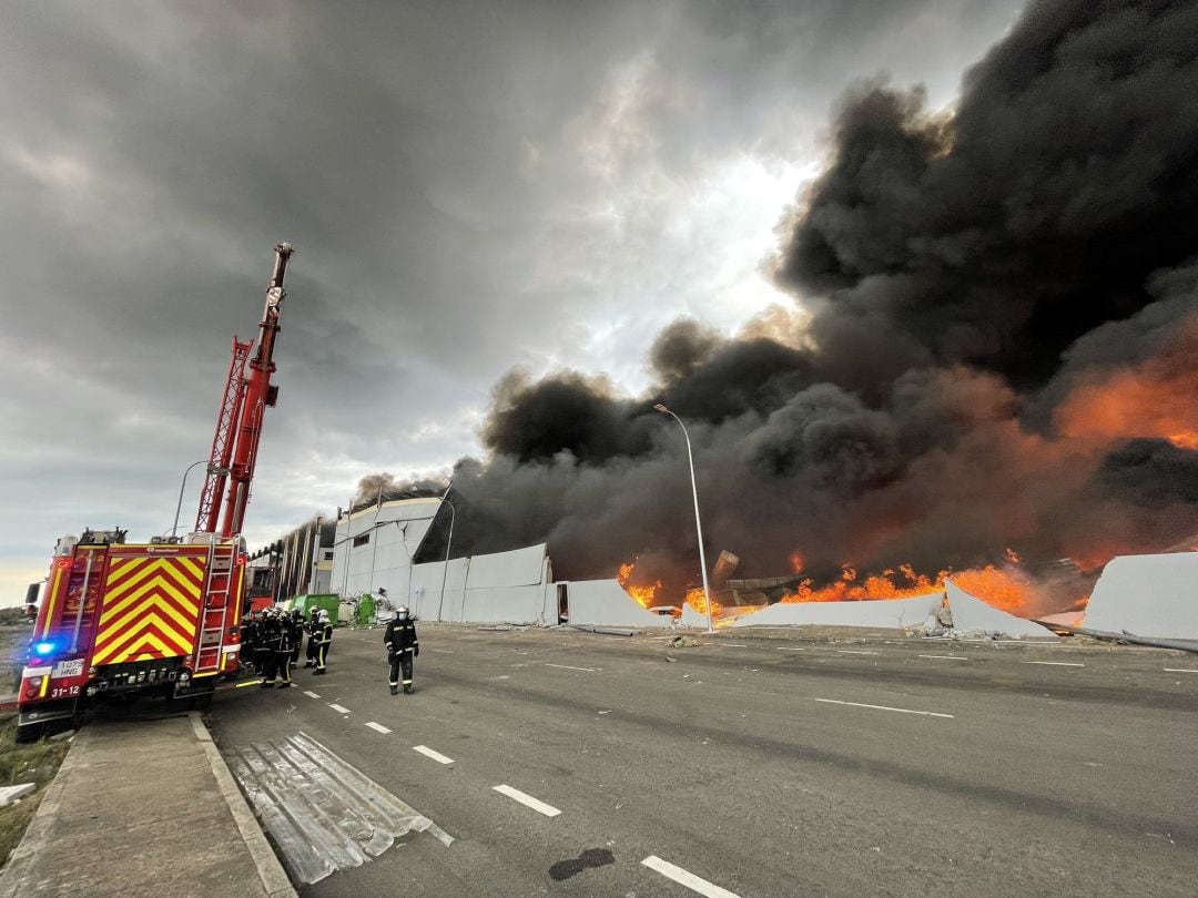 Incendio en una nave industrial de Seseña Nuevo (Toledo)