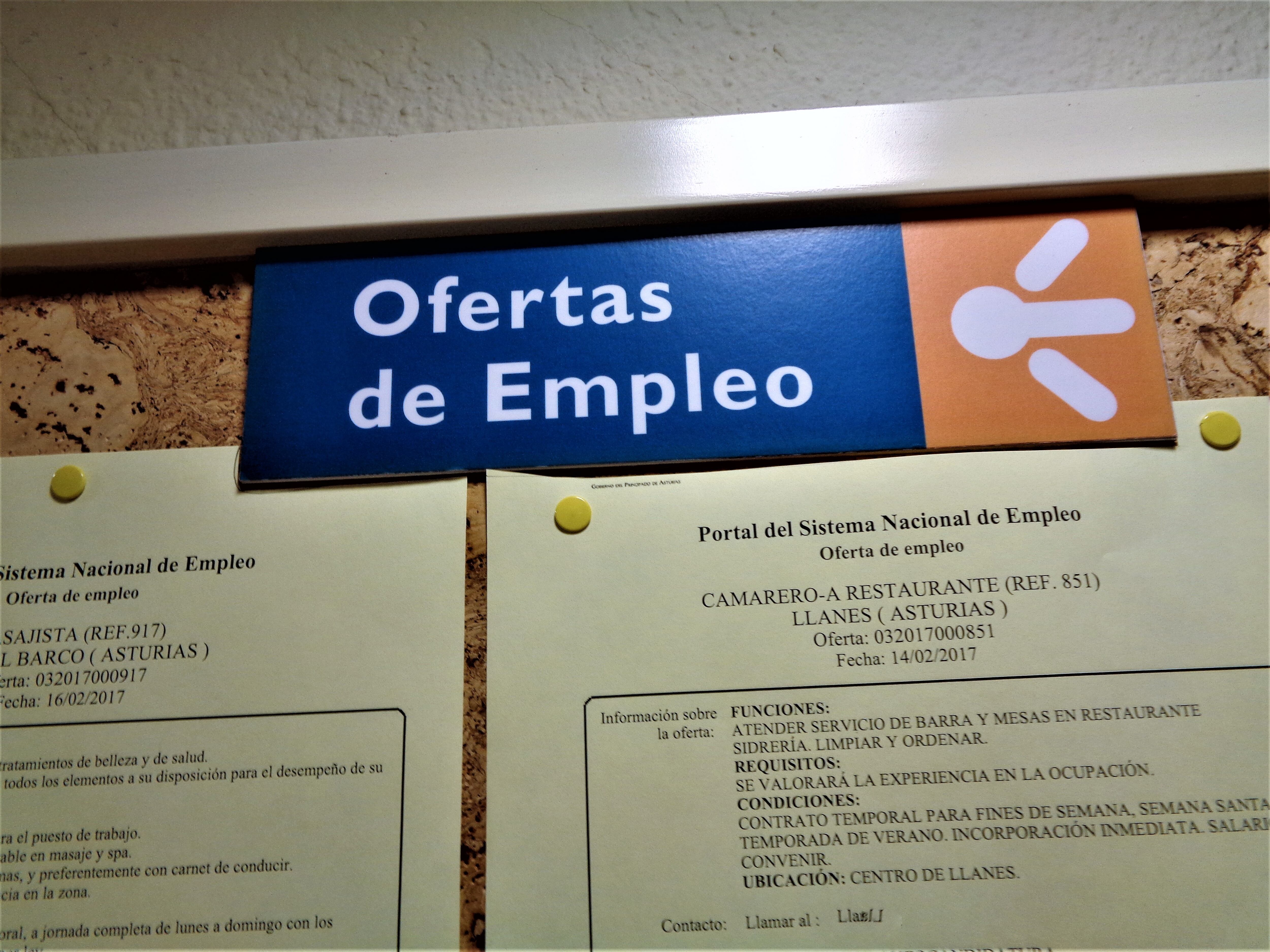 Ofertas de empleo en una oficina del SEPEPA