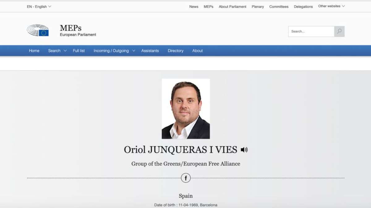 Junqueras, Puigdemont i Comín ja tenen perfil propi a la web de l'Eurocambra