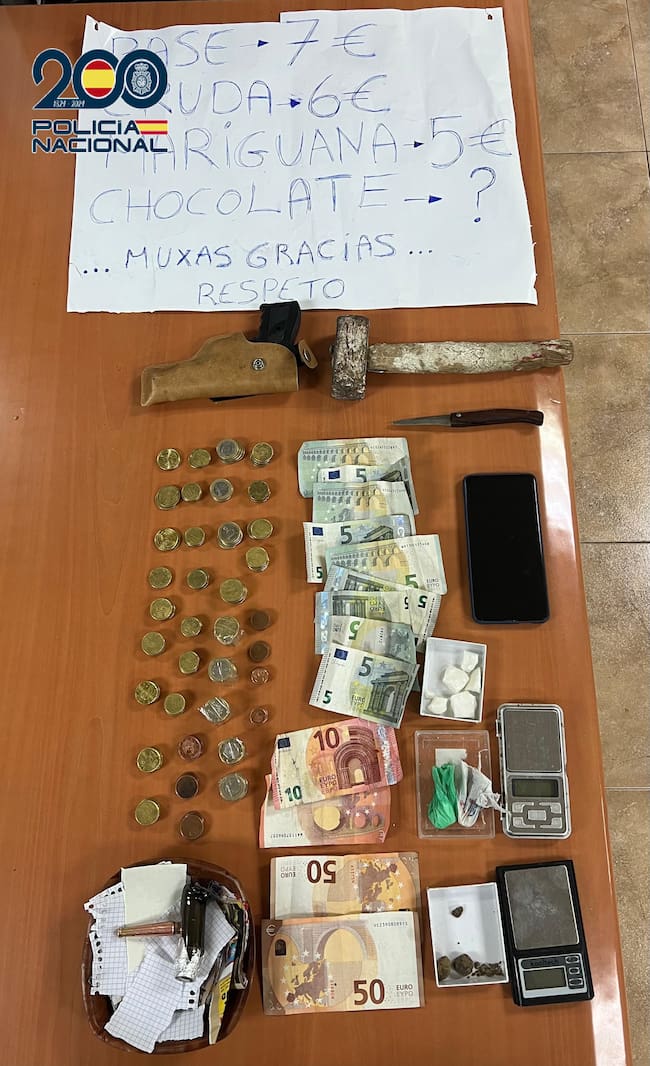 Desmantelado un punto de venta de droga en La Fama, Murcia