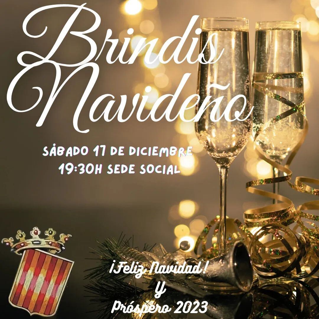 invitación para el brindis de Navidad de la Comparsa