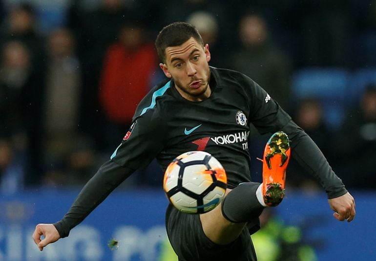 Hazard, en un partido de esta temporada