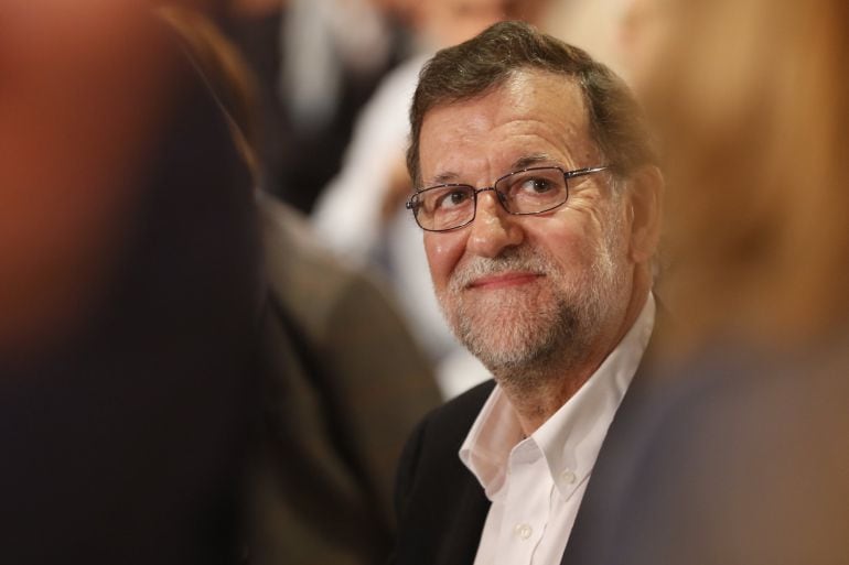 El presidente del Gobierno en funciones, Mariano Rajoy, este sábado en  Barcelona