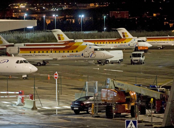 Aviones parados en Barajas