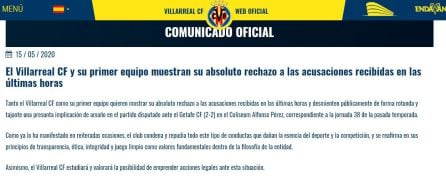 Comunicado Oficial Villarreal CF