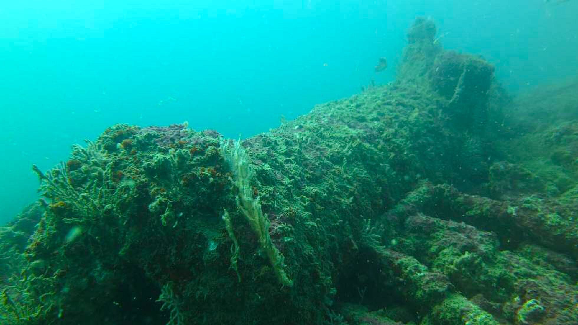 Restos del navío francés ‘Fougueux’, hundido frente a las costas de la playa de Camposoto en San Fernando