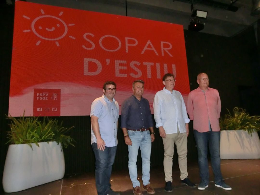 El president de la GVA y secretario del PSPV-PSOE, Ximo Puig en la cena de verano, celebrada en Dénia.
