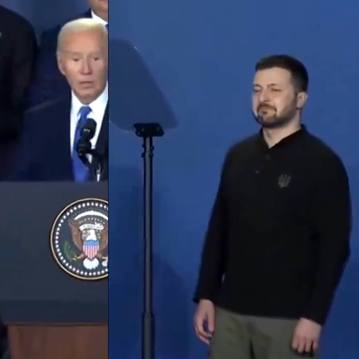 No se lo termina de creer: la reacción de Zelenski cuando Biden le presenta como "presidente Putin" (ojo también a lo que hace Sánchez)