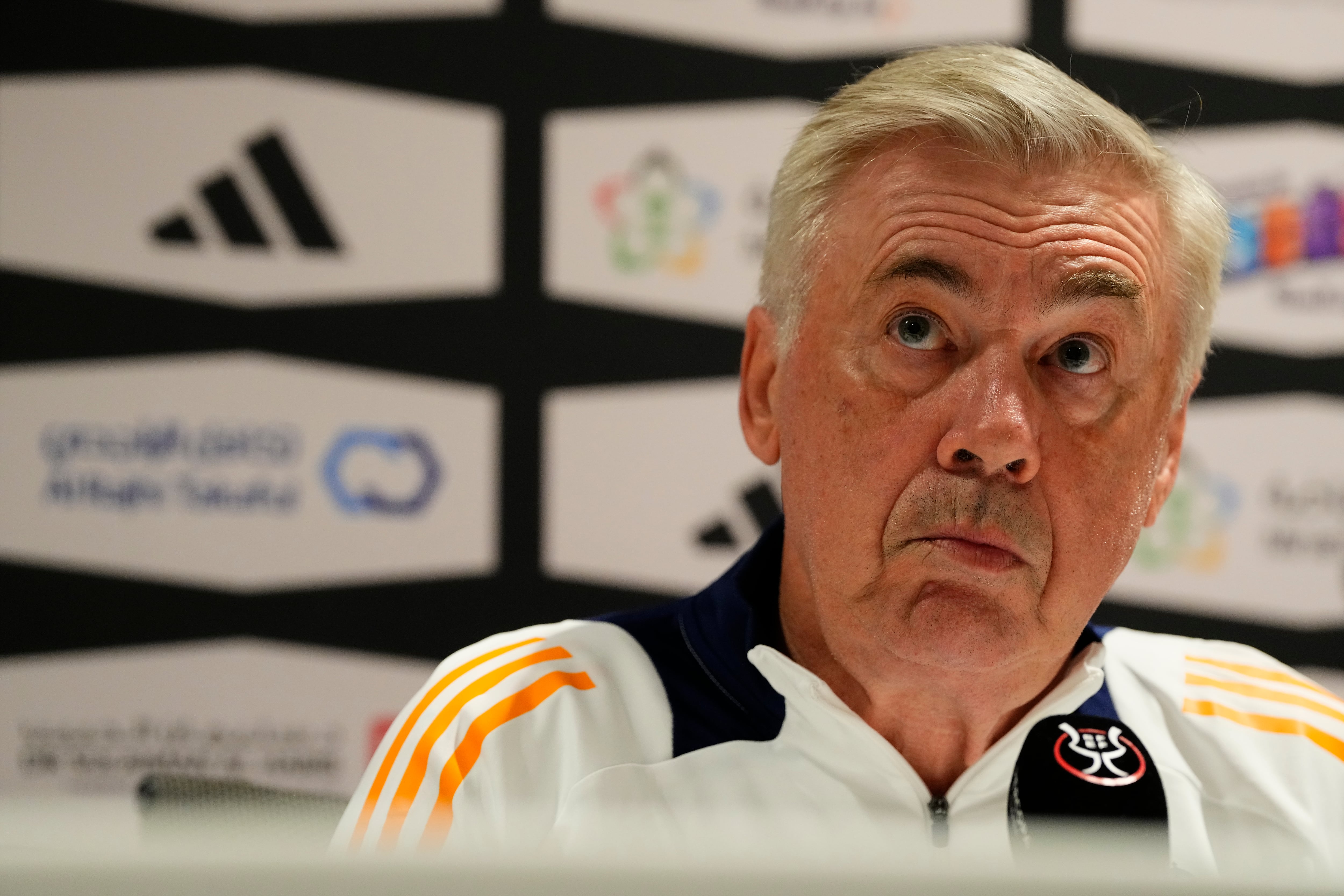 Carlo Ancelotti, en la rueda de prensa previa al RCD Mallorca - Real Madrid de Supercopa de España