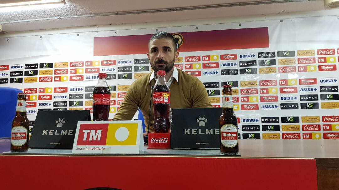 Javier Portillo, en la sala de prensa del Rico Pérez
