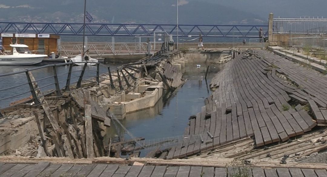 Imagen de la estructura con el nuevo derrumbe, producido en las últimas horas