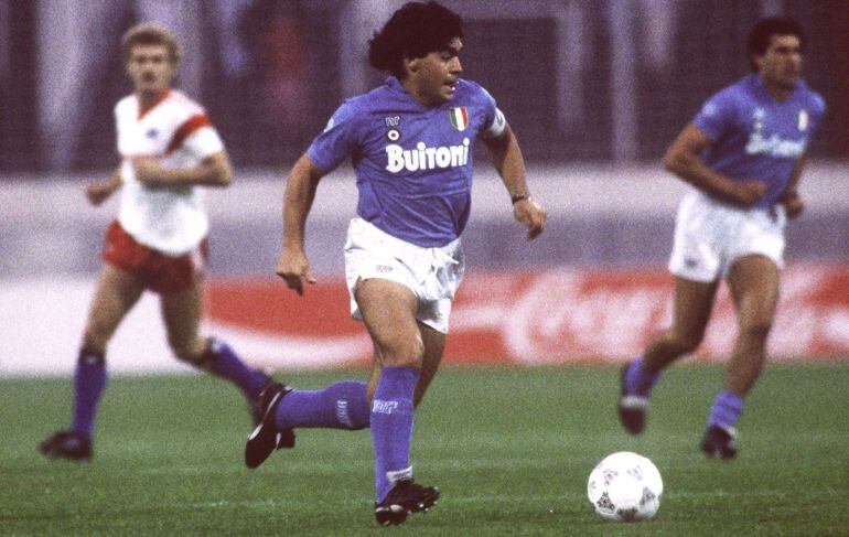 Diego Armando Maradona, en su etapa en el Nápoles.