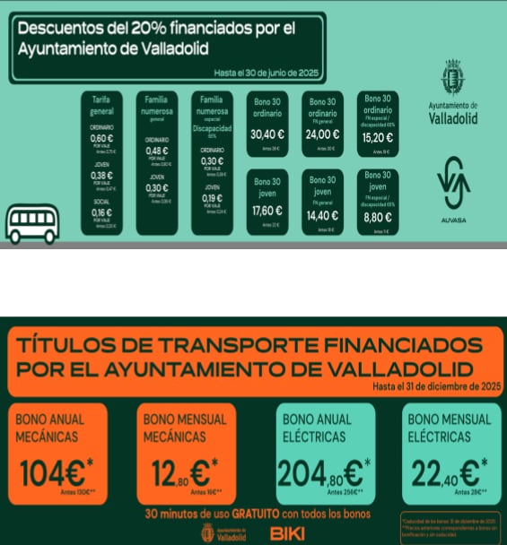 Así quedan las tarifas de AUVASA y BIKI