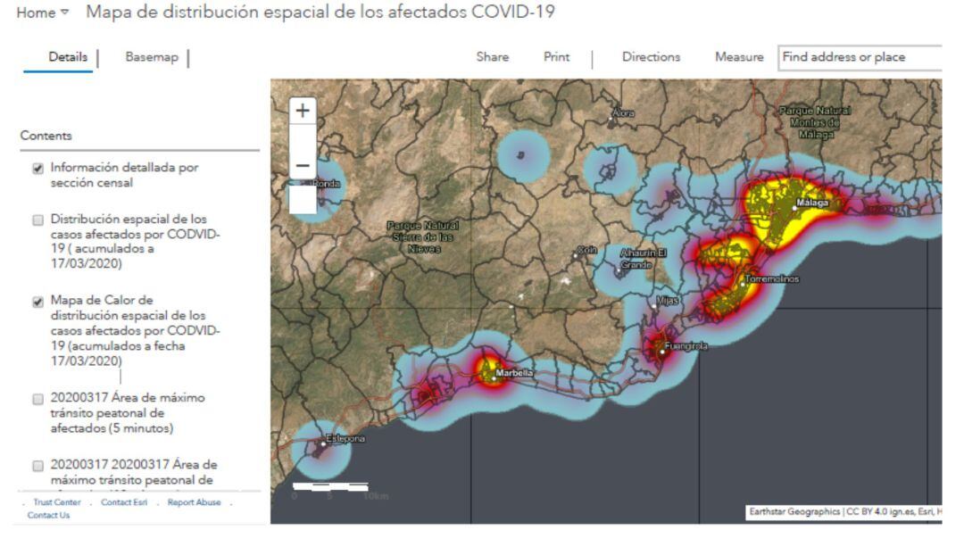 Similación del mapa elaborado por expertos en colaboración con la UMA