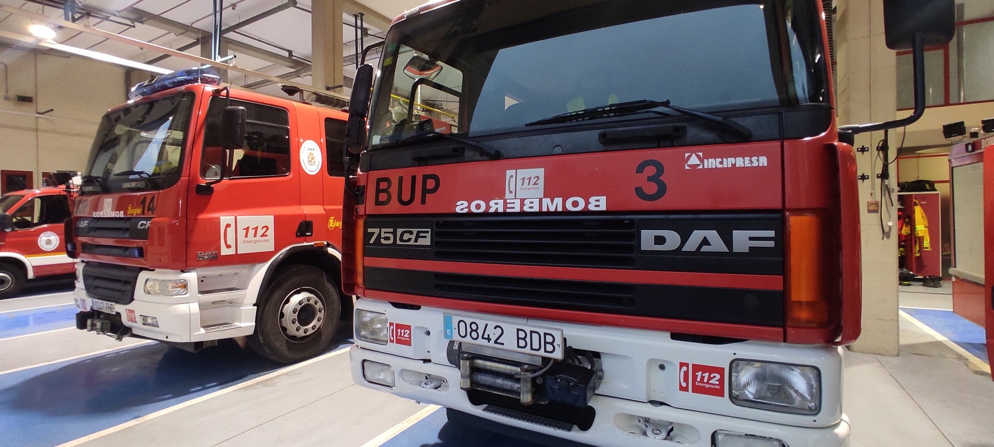 Vehículos de Bomberos de Jaén en las cocheras