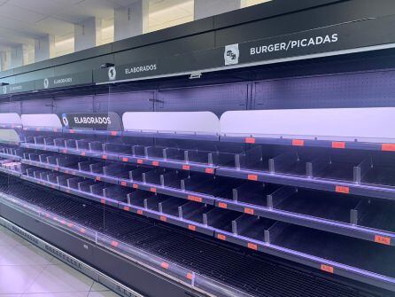 Otra imagen que presentaba un supermercado de Palencia a última hora de este lunes