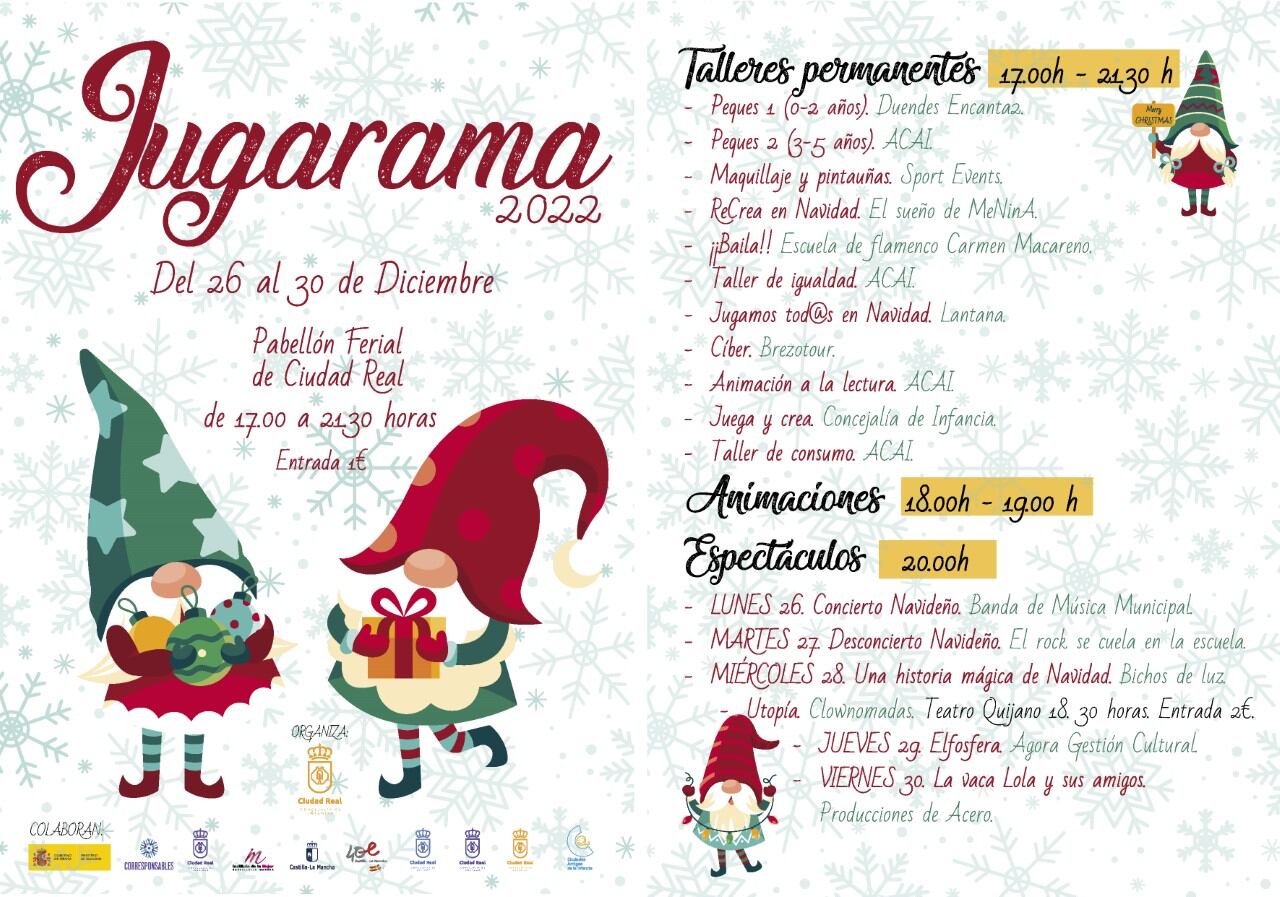 Cartel con las actividades de Jugarama para la próxima Navidad