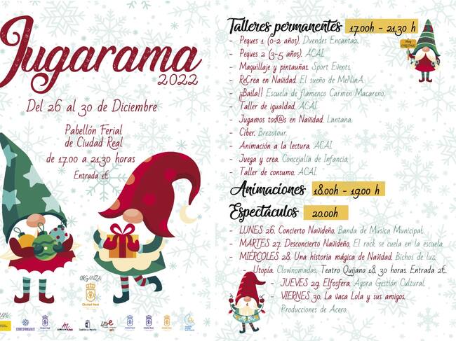 Cartel con las actividades de Jugarama para la próxima Navidad
