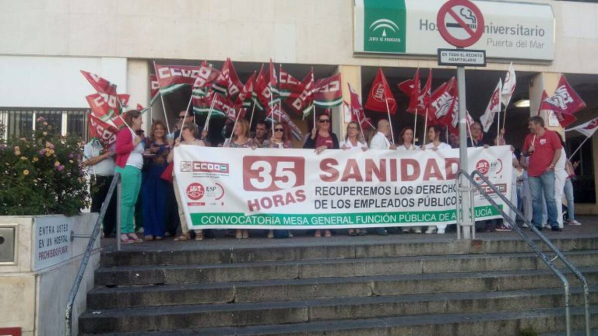 Protesta Sindical de sanidad de los profesionales sanitarios para recuperar los derechos perdidos