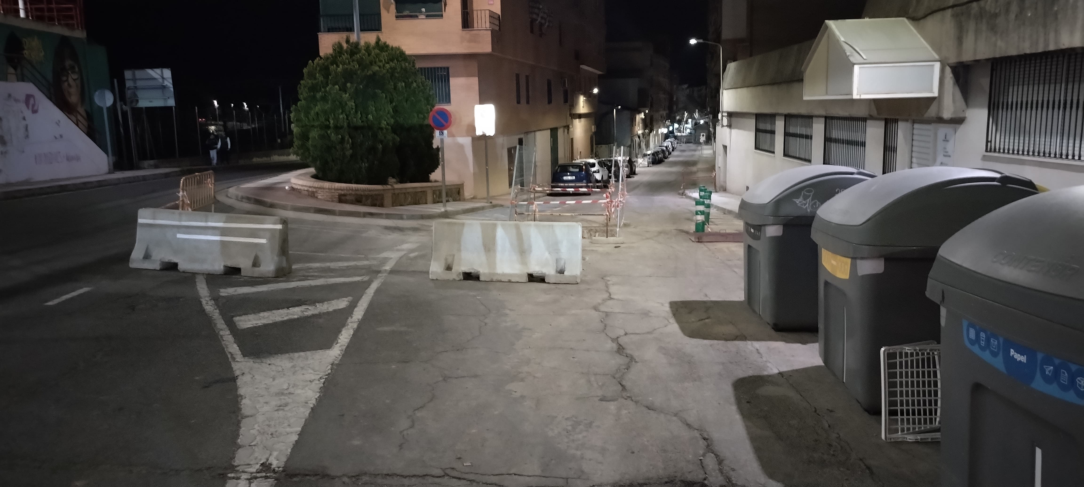 Calle Real de Puertollano, cortada al tráfico