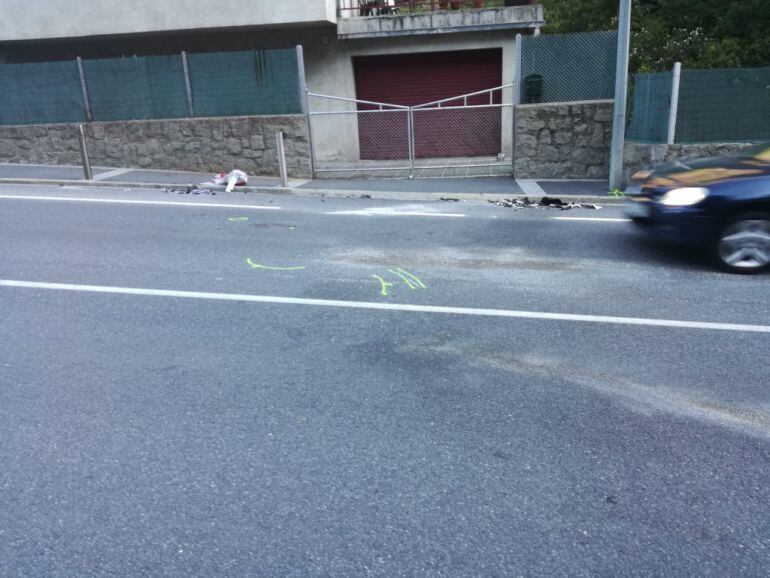 Lloc on es va produir ahir el xoc entre les dues motocicletes de gran cilindrada