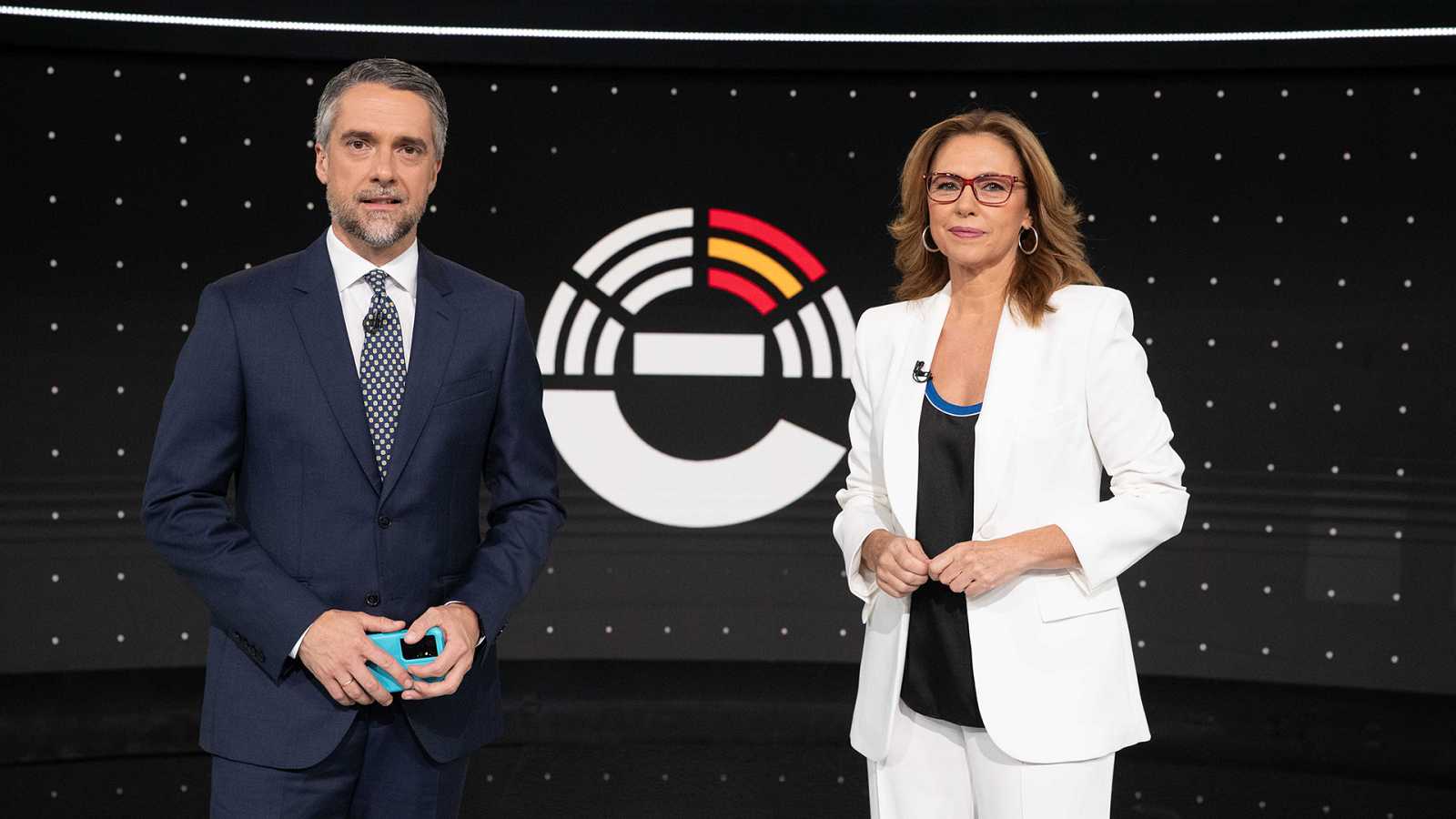 Carlos Franganillo y Alejandra Herranz en el especial &#039;23 J. Tú decides&#039;.