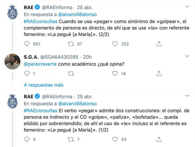 Respuestas de la RAE ante la consulta