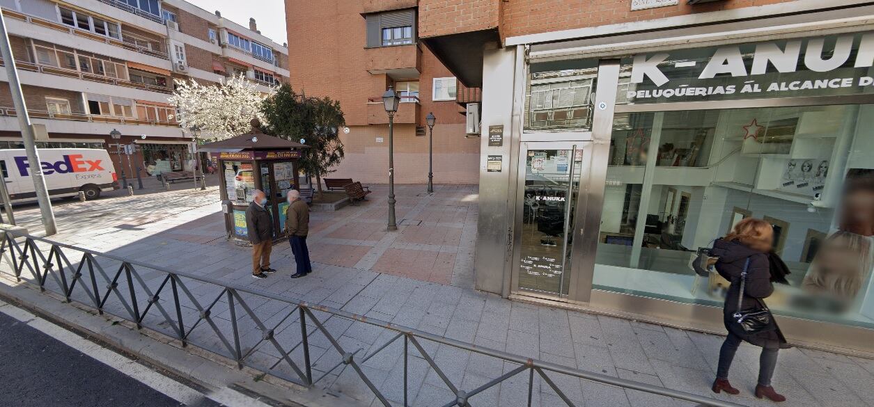 El quiosco de la ONCE en la calle Santa Rosa de Leganés