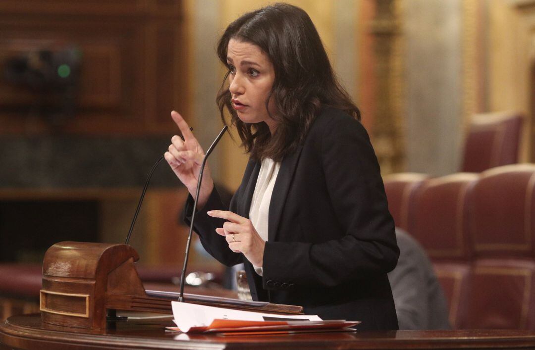 La presidenta de Ciudadanos, Inés Arrimadas, interviene en el Congreso de los Diputados.